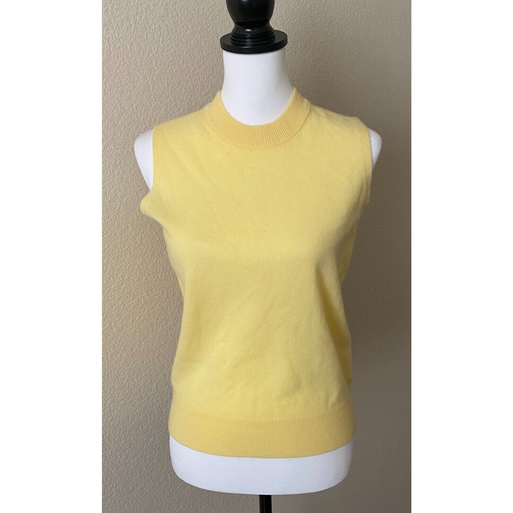 Madewell Sweater Vest Women XS Yellow Hux Cashmere Crewneck Daffodil NWT
